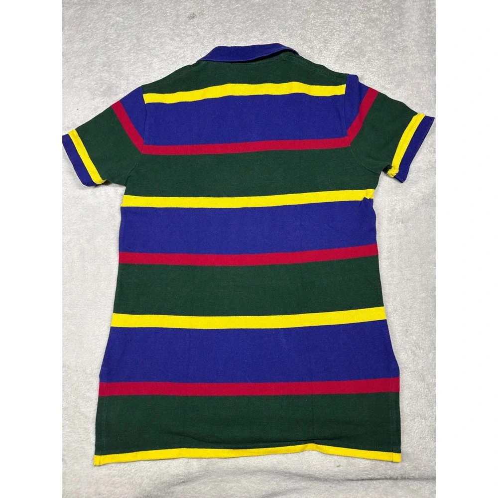 Polo Ralph Lauren Polo Shirt Mens S Multi Color Stripe Custom Fit Crest Logo
